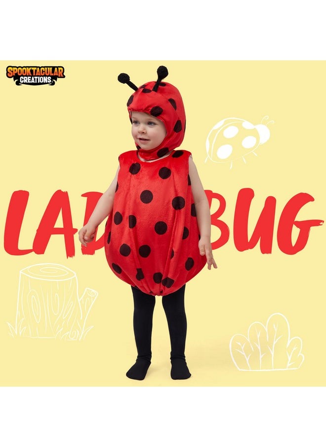 Halloween Unisex Baby Ladybug Costume, Toddler Lady-Bug Costume With 3D Hood, Baby Halloween Costumes For Toddler, Kids Animal Themed Party, Halloween Dress Up (18-24 Months)