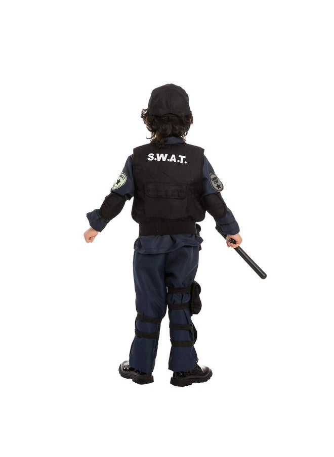 Police Swat Costume For Kids, S.W.A.T. Police Officer Costume For Halloween Cosplay, Role-Playing, Carnival Cosplay, Themed Parties(Medium (8-10 Yr))