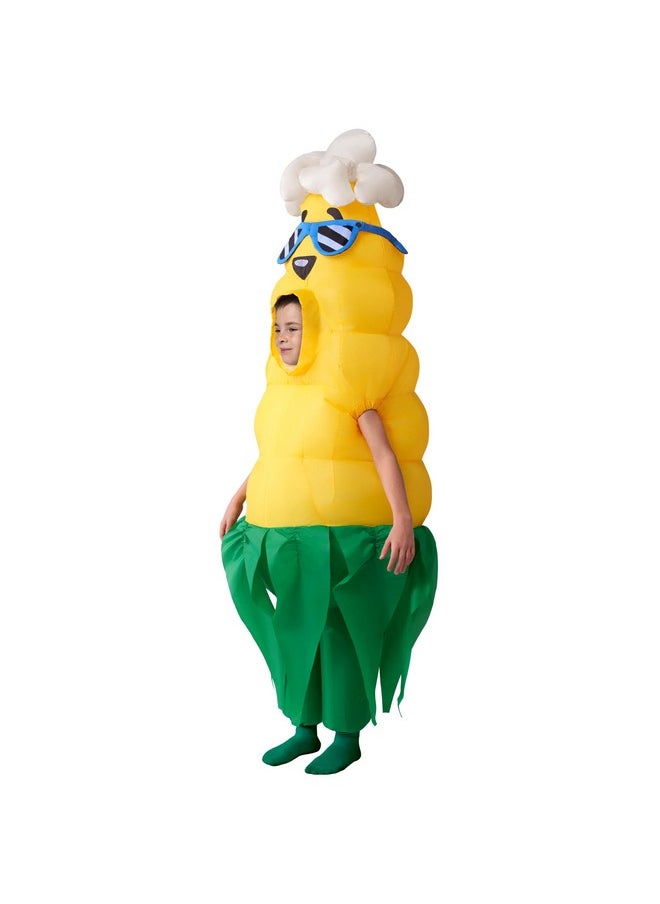 Kids Halloween Inflatable Costumes, Popcorn Hair Corn Blow Up Costumes, Full Body Inflatable Suit For Boys Halloween Cosplay Parties