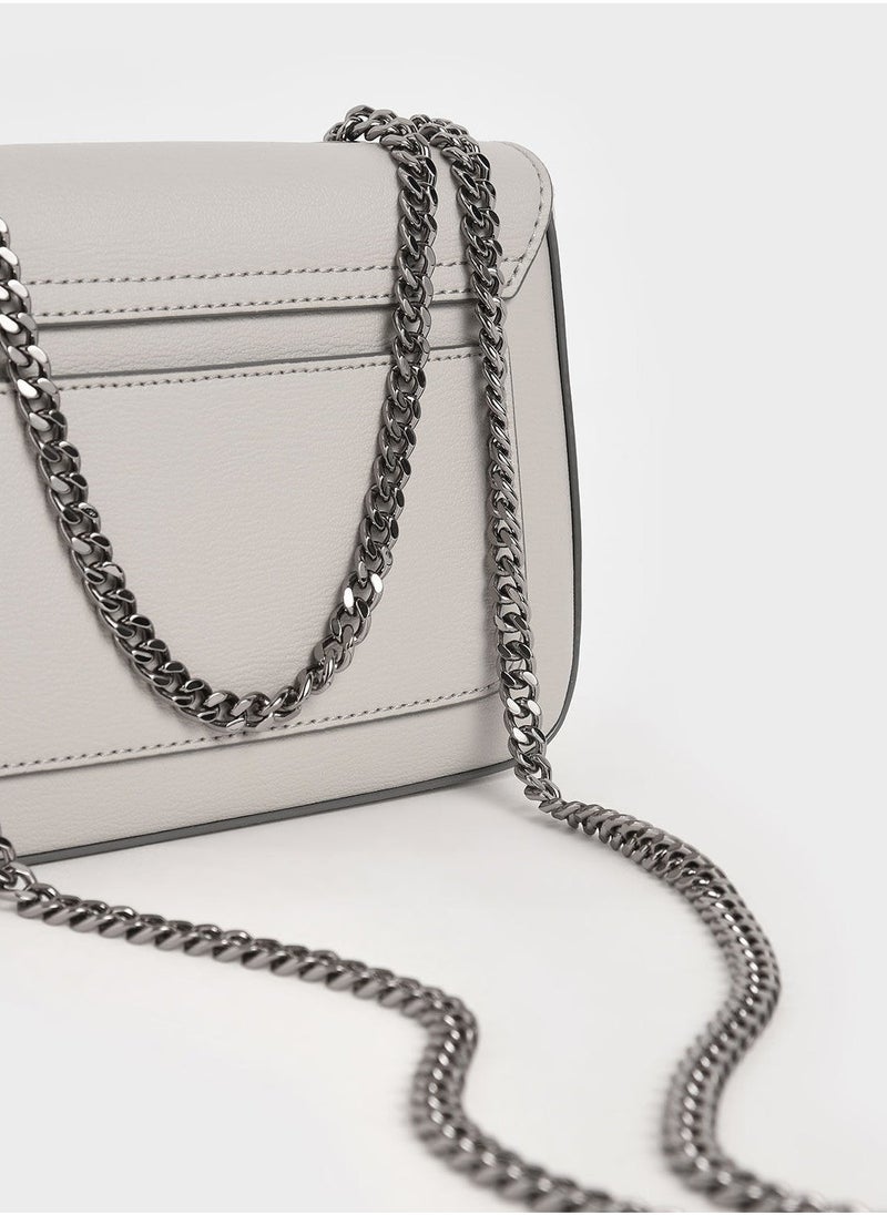 Charles & keith classic metal chain crossbody bag