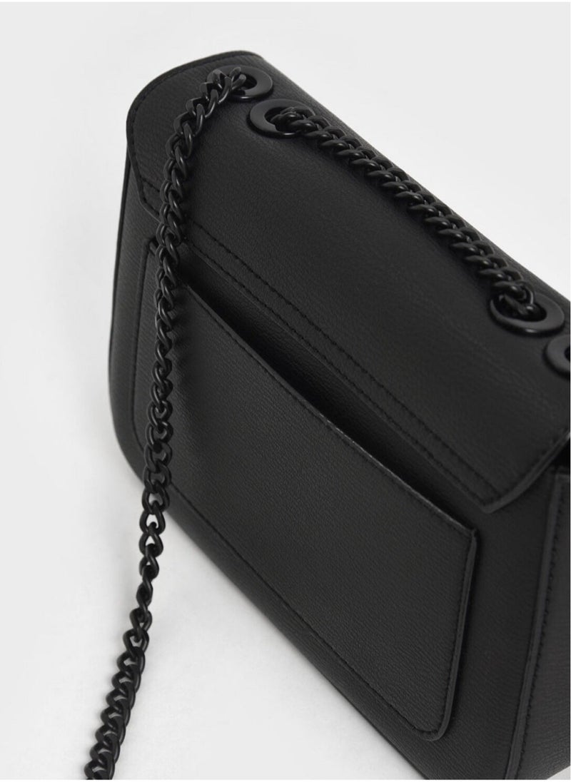 Charles & keith classic metal chain crossbody bag