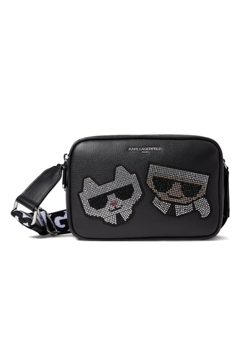 Karl Lagerfeld Maybelle Double Zip Charm Crossbody