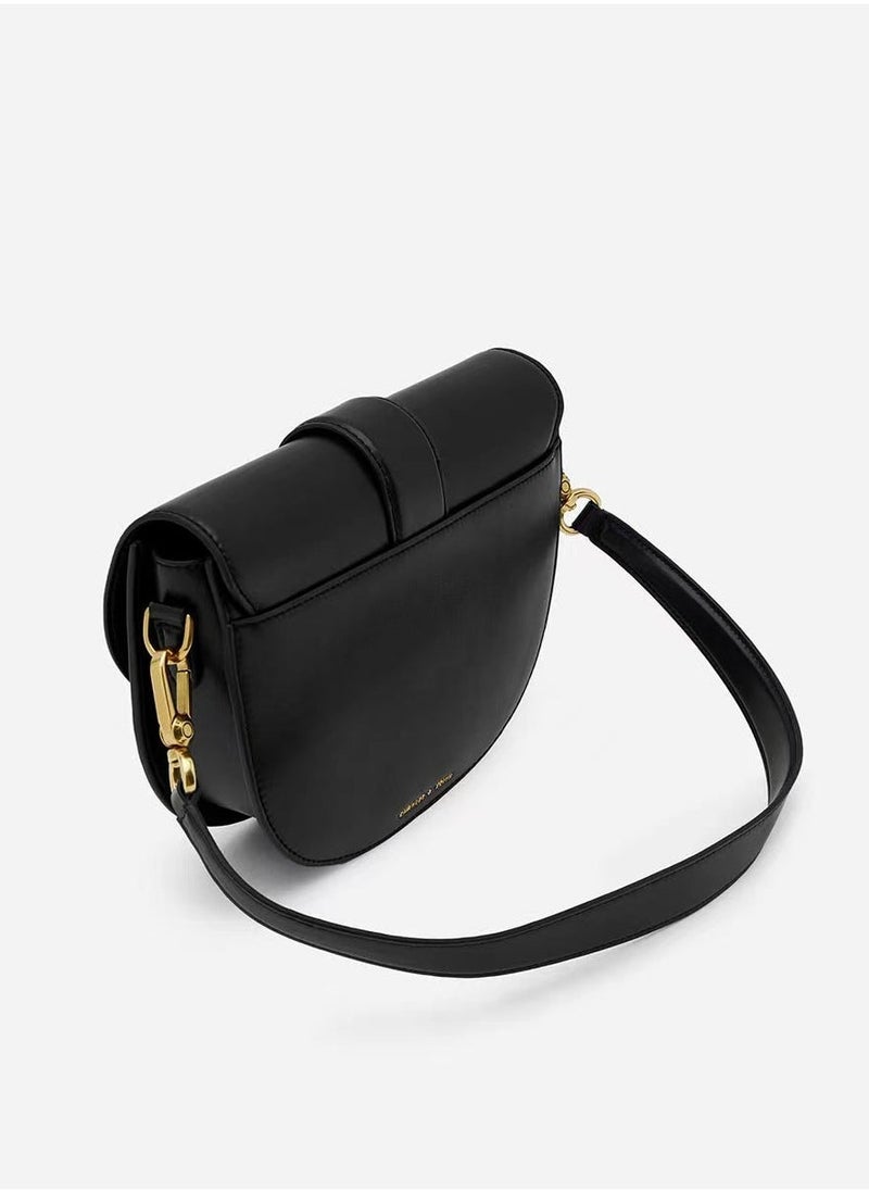 Charles & Keith Gabine Horseshoe Buckle Saddle Bag Shoulder Bag