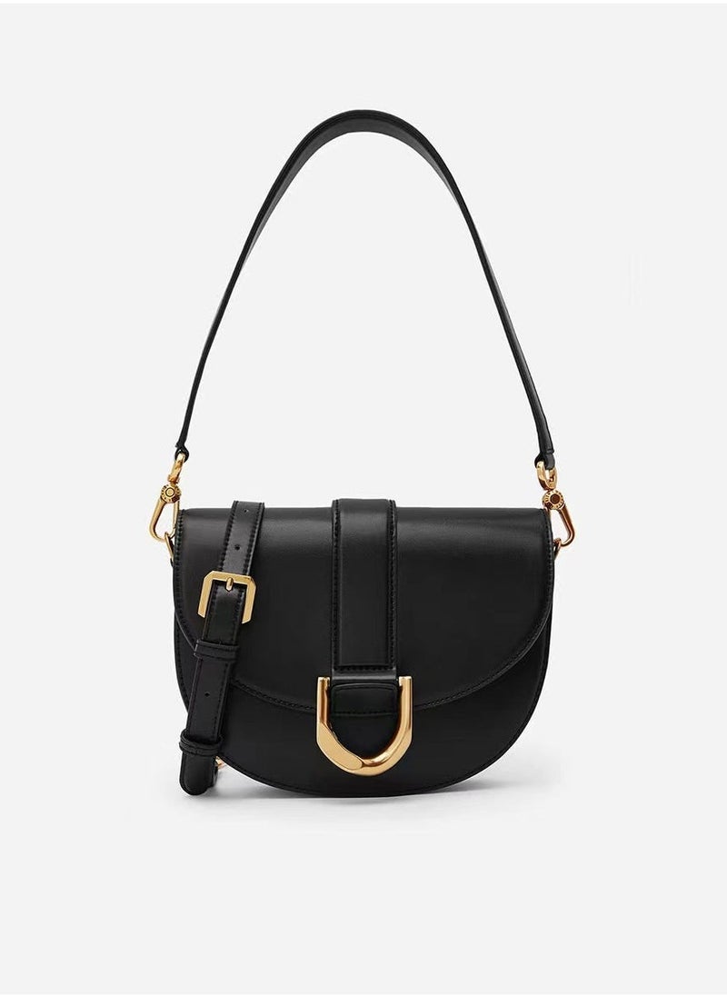 Charles & Keith Gabine Horseshoe Buckle Saddle Bag Shoulder Bag