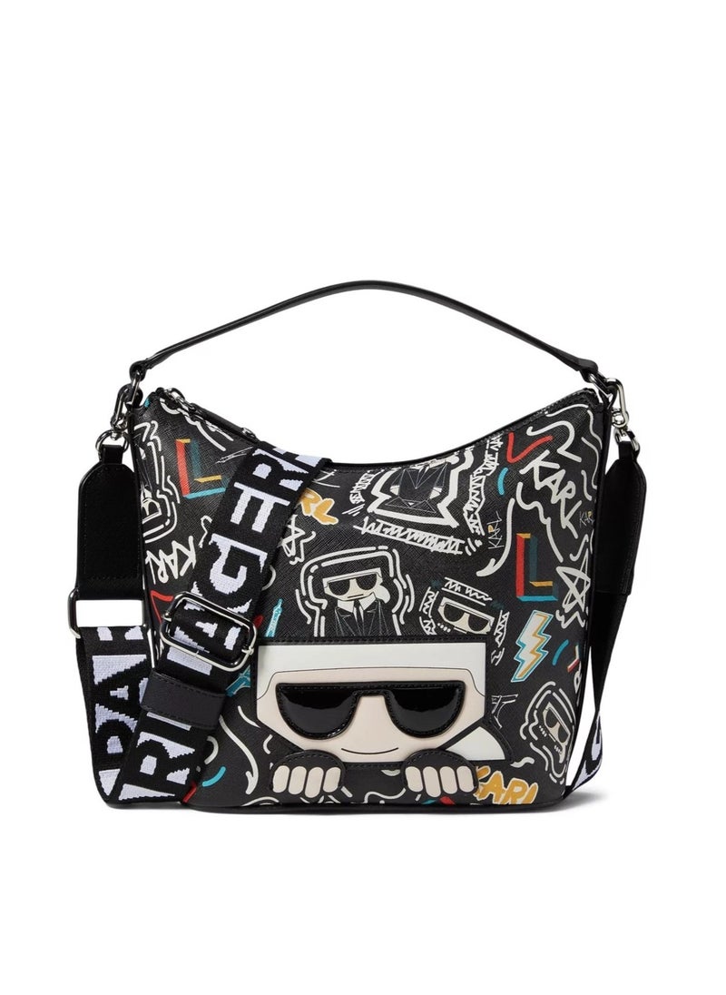 Karl Lagerfeld Paris Maybelle Logo Leather Bucket Bag Crossbody Bag Shoulder Bag