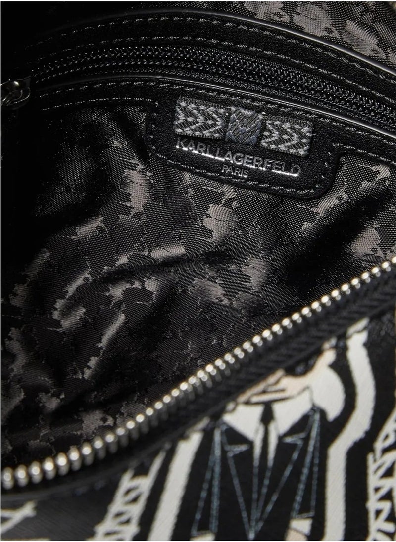 Karl Lagerfeld Paris Maybelle Logo Leather Bucket Bag Crossbody Bag Shoulder Bag