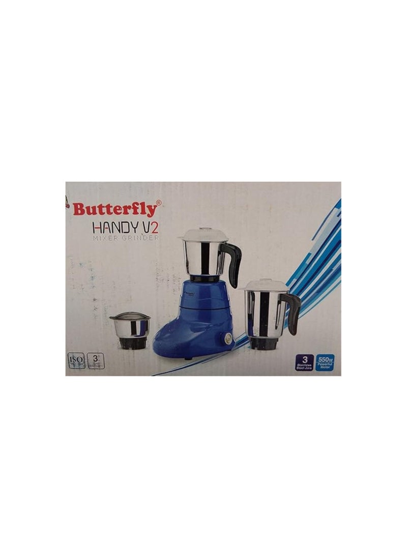 Butterfly Stainless Steel Mixer Grinder, 550 Watts, 3 Jars (Multicolor)