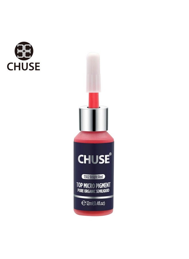 Microblading Ink Permanent Makeup Pigment 0.4Oz/12Ml Lip Color Ink Microblading Pigment For Lips (T302 Bright Red)