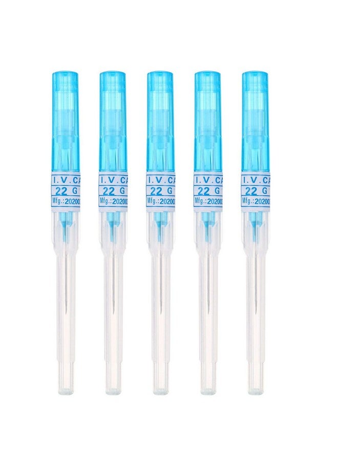 Piercing Needles 5Pcs 22G Iv Catheter Needles Kit Piercing For Iv Start Kits Ear Nose Piercing Needles Supply 22G Blue