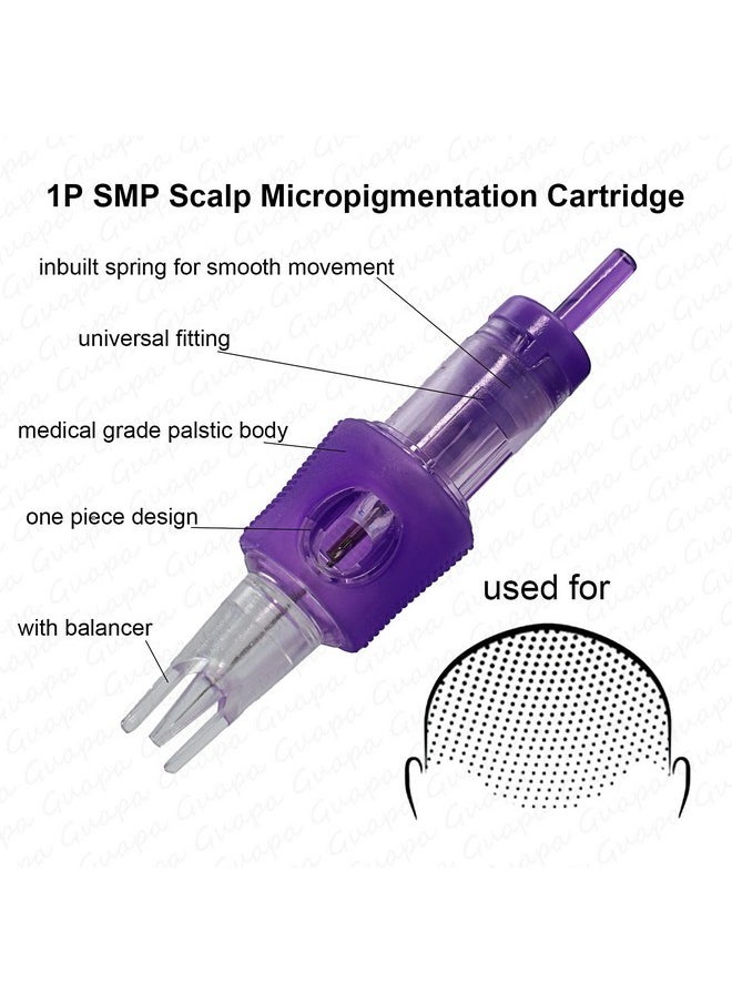 Guapa 10Pcs Smp Cartridge Needles With Stabilizer Achieve Ultra-Realistic Results Purple Permanent Makeup And Scalp Micropigmentation Needle 1R (Purple 1R-0.30Mm)