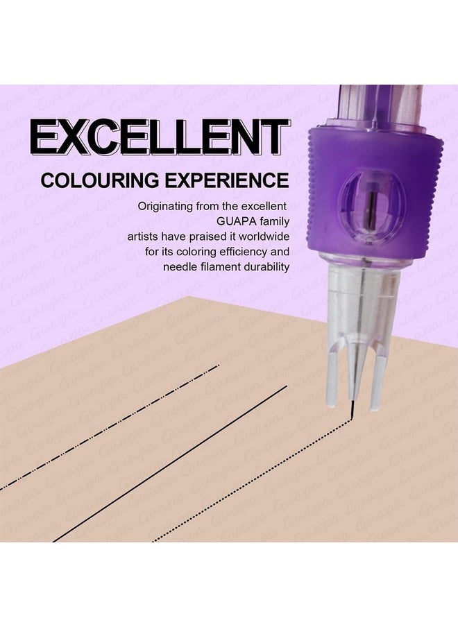 Guapa 10Pcs Smp Cartridge Needles With Stabilizer Achieve Ultra-Realistic Results Purple Permanent Makeup And Scalp Micropigmentation Needle 1R (Purple 1R-0.30Mm)