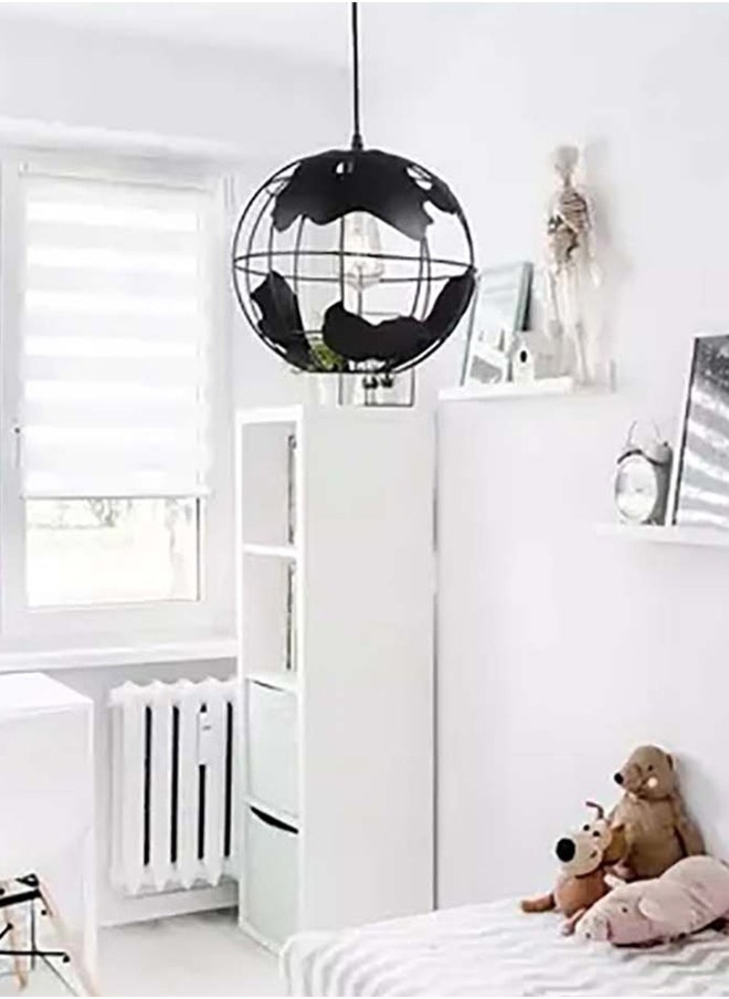 Globe Shaped LED Chandelier With Bulb Black 130x30x30cm