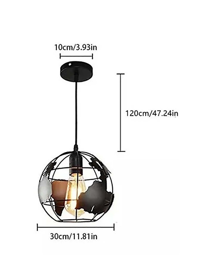 Globe Shaped LED Chandelier With Bulb Black 130x30x30cm