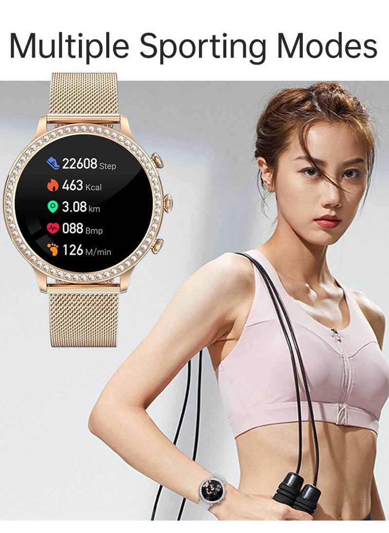 Ladies/Women Bluetooth Smartwatch, Answer/Make Calls, 1.32-Inch Full-Screen Touch, Exercise Heart Rate Monitoring, Sleep Quality Monitoring, Universal For Android And Ios Systems, RT i70 Rose Gold