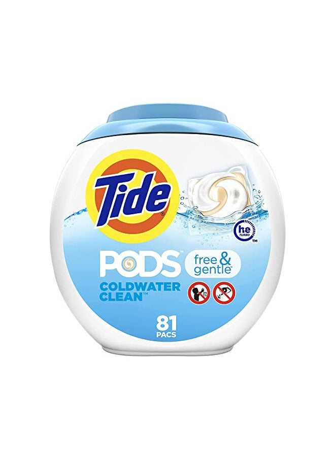 Tide PODS Free & Gentle Laundry Detergent Soap Pods, 81 count