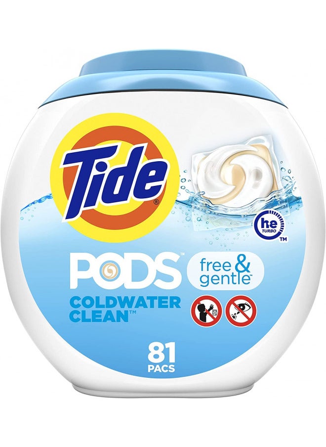 Tide PODS Free & Gentle Laundry Detergent Soap Pods, 81 count