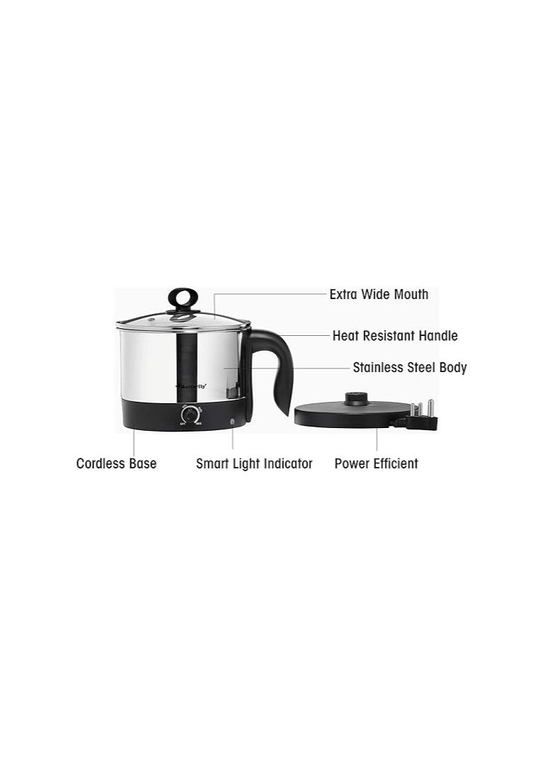 Butterfly Wave 1.2-Litre Multi Cooker (Silver with black handle)