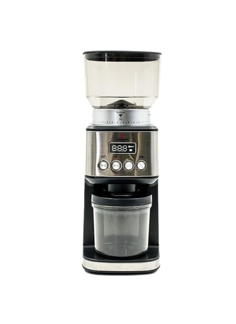 Mebashi Coffee Grinder, 180W, Stainless Steel, Large Grinding Bowl (ME-CG2288-BLACK)