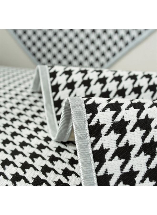 Simple Nordic Wind Chenille Houndstooth Sofa Cushion Four Seasons Universal Black 90 x 90cm