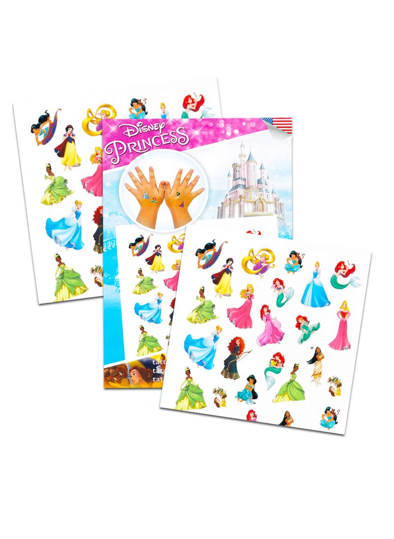 Disney Tattoos Party Favor Set for Girls - 150 Temporary Tattoos Featuring Minnie Mouse, Disney Princess and Frozen with Stickers and Door Hanger 6 Tattoo Sheets