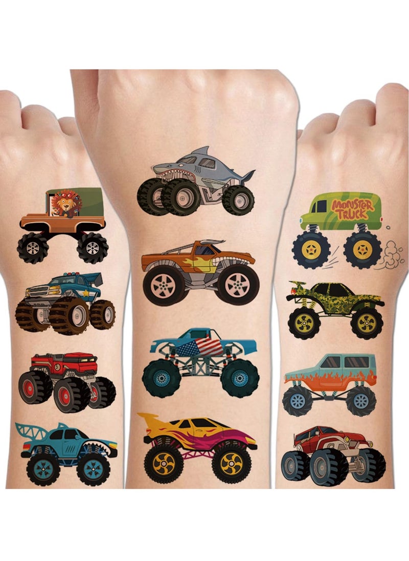 Monster Truck Temporary Tattoos for Kids Party Supplies - 10 Sheets Monster Truck Tattoos for Boys Birthday Party Favors Goodie bag fillers