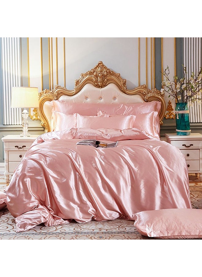 4-Piece Duvet Cover Set Polyester Pink 200x230cm