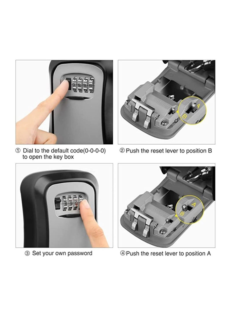 Key Storage LOCK Box Combination Key Safe - Wall Mounted