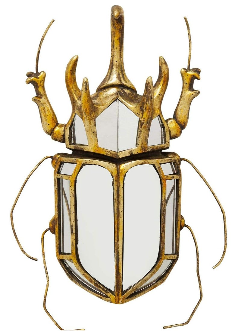 Mirror Design Wall Decoration Golden Wall Decor Beetle Glass Mirror Handmade 39 x 25 x 6 cm (H x W x D)