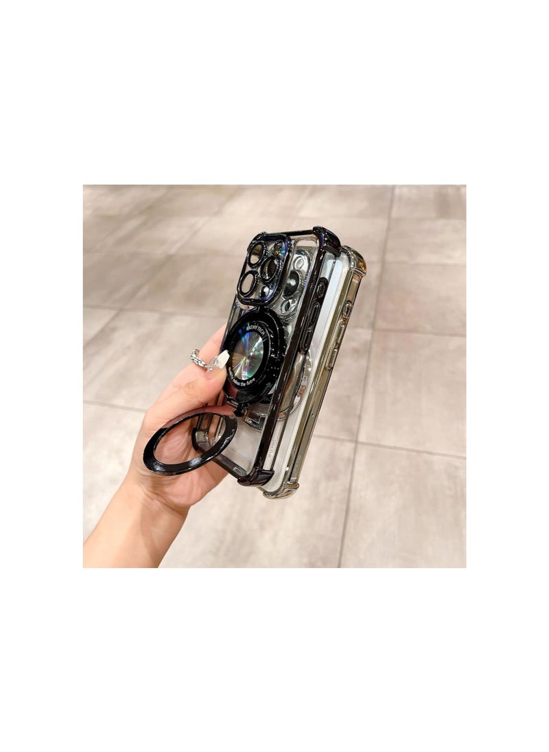 Accurateg.uc24 Airbag Anti-Fall for iPhone Case with Invisible Ring Stand, Four Corners Anti Drop Cell Phone Case for iPhone