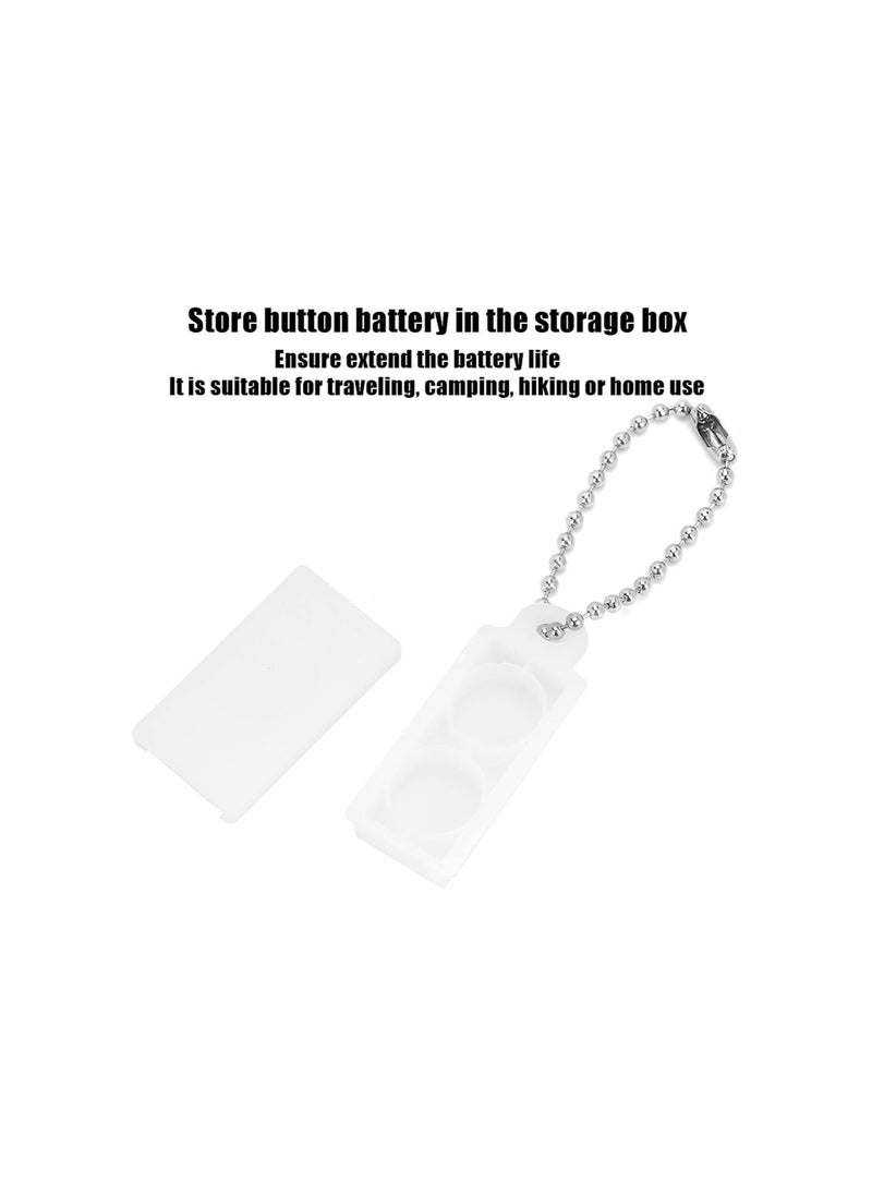 2pcs Hearing Aid Battery Boxs,Portable Amplifier Battery Caddy Plastic Button Storage Case Holder Box