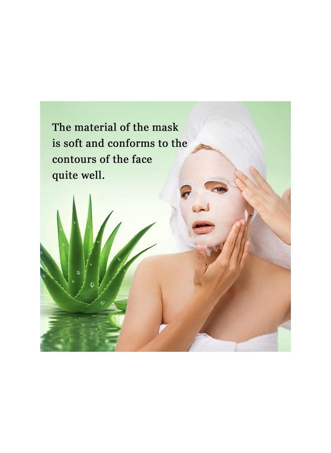 Aloe Vera Soothing Mask Hydrating Face Masks Skincare Moisturizing Facial Sheet Mask Skin care for Dry, Oily, Sensitive Skin Face Mask for Acne, Sun Care, Calming, 25ml/0.88oz, Pack of 10
