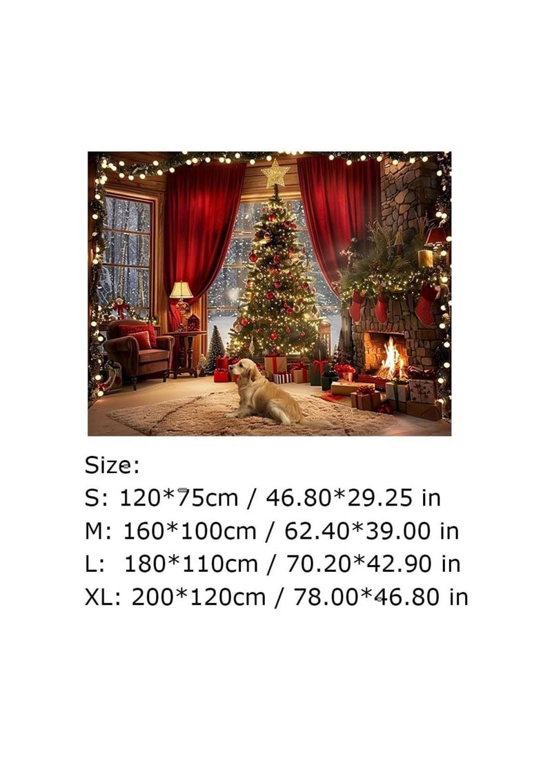 Christmas Backdrops Christmas Theme Shining Stars Background Xmas Tree Night View Wall Background New Year Party Photo Background Family Banner Decorations