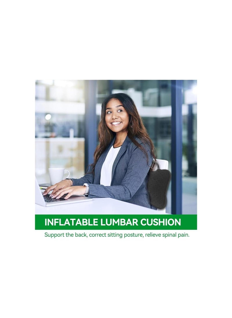 Inflatable Lumbar Support Pillow,Breathable Firm Lumbar Pillow Washable Portable Lumbar Supports for Men Women