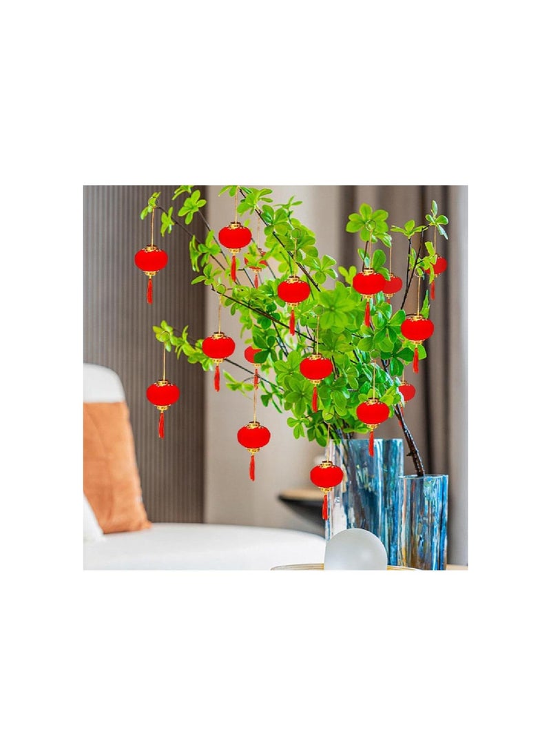 30 Pack Red Chinese Lanterns,Mini Lucky Hanging Lanterns Decoration,New Year Party Hang Lantern Home Decoration for Chinese Spring Festival Celebration and Celebration