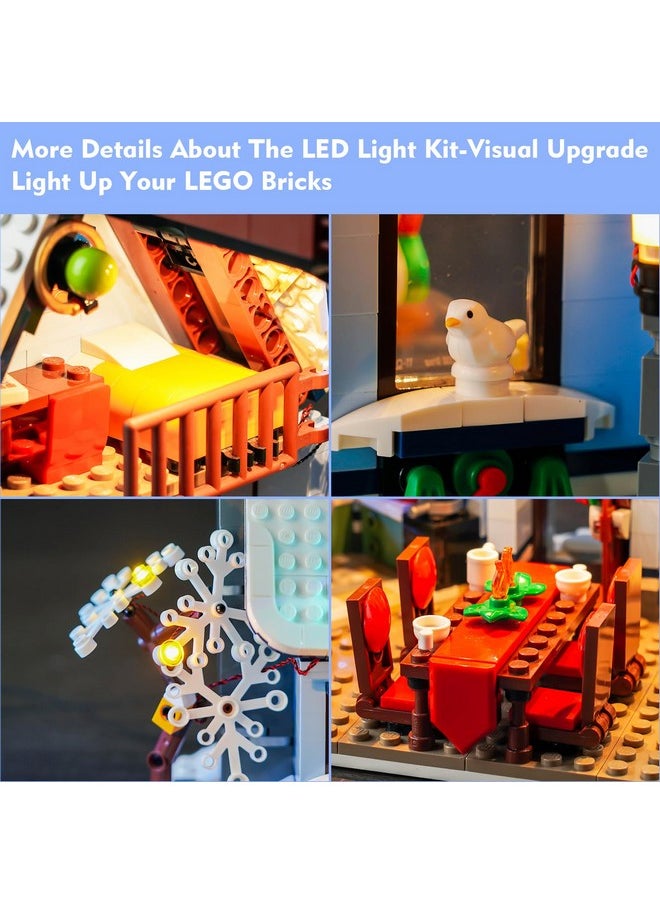 Led Light Kit Compatible With Lego Santa’S Visit 10293 Christmas House Tree, Diy Creative Lighting Set Accessories Compatible With Lego 10293 Building Set (Lights Only, No Models)