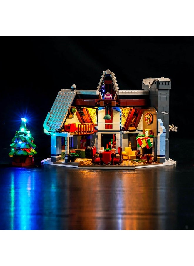 Led Light Kit Compatible With Lego Santa’S Visit 10293 Christmas House Tree, Diy Creative Lighting Set Accessories Compatible With Lego 10293 Building Set (Lights Only, No Models)