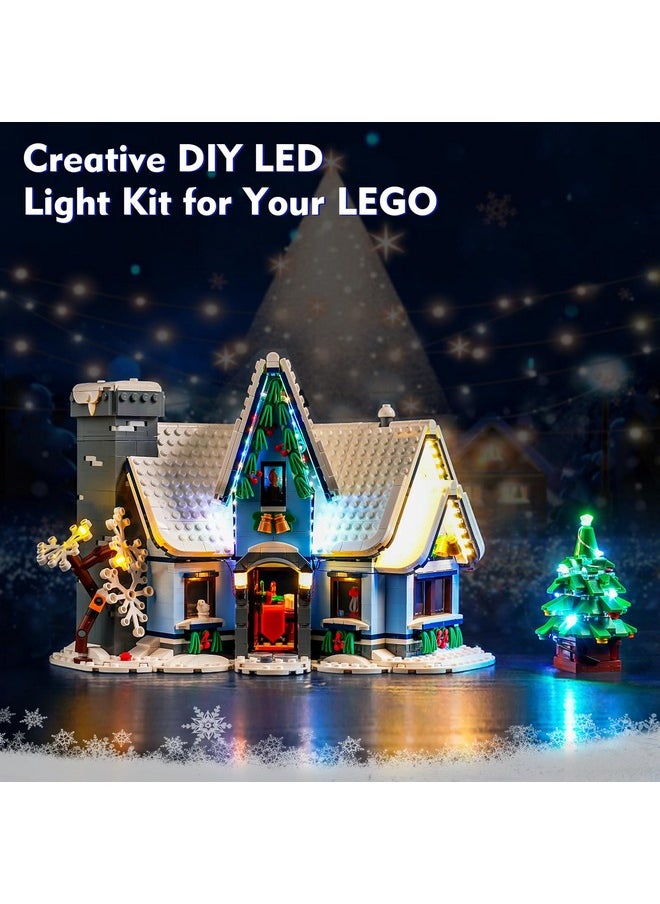 Led Light Kit Compatible With Lego Santa’S Visit 10293 Christmas House Tree, Diy Creative Lighting Set Accessories Compatible With Lego 10293 Building Set (Lights Only, No Models)