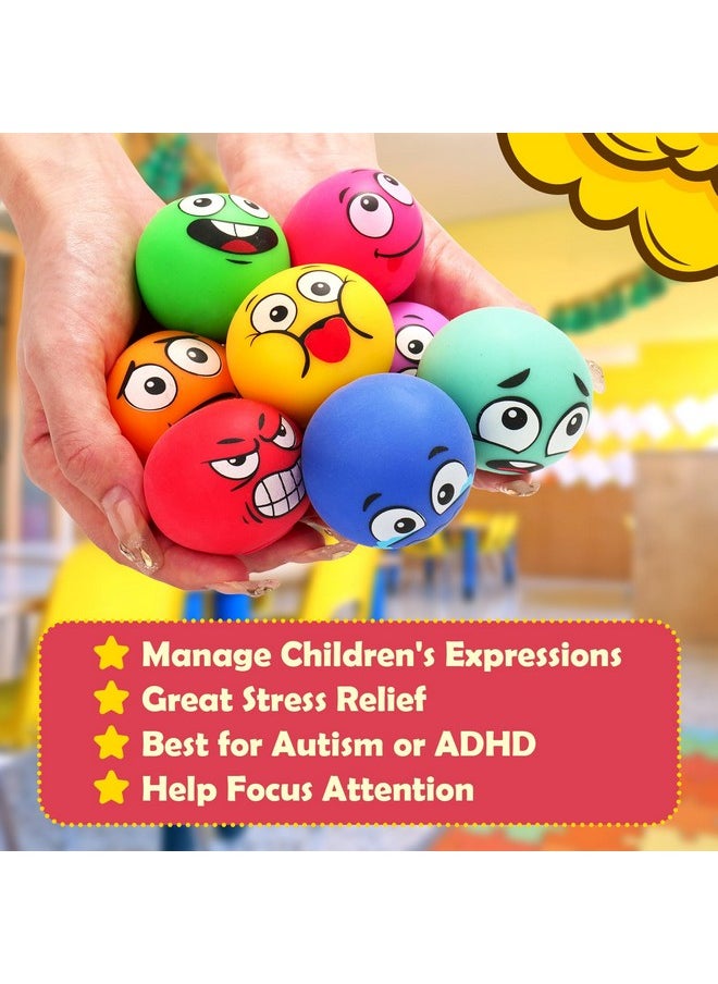 Stress Ball Fidget Squishy Toy: Emotion Sensory Dough Balls For Kids Adults - 8Pack Squeeze Ball Anxiety Stress Relaxation Bulk For Hand Therapy, Classroom Prizes Goodie Bags Pinata