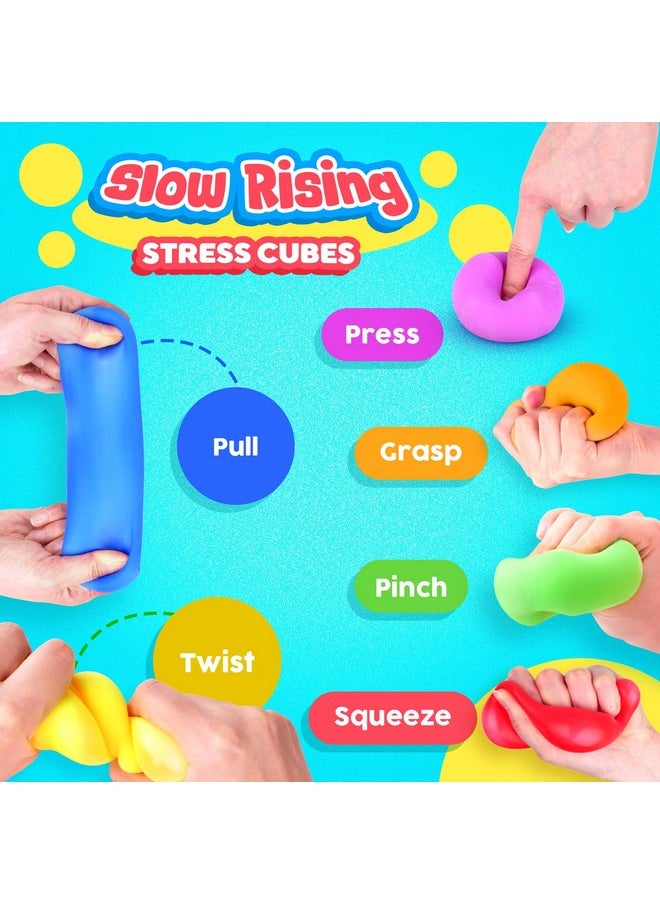 Stress Cube Fidget Toys For Kids: 18 Pack Squeeze Stress Balls Stress Relief Toys For Anxiety - Squishy Balls Sensory Fidget Toys For Kids Adults Autism In Classroom Office Party