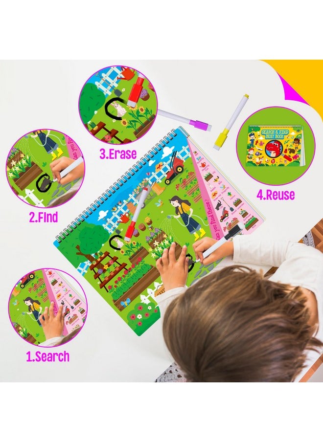 Search & Find Book, 30 Different Themes 32 Pages Activities Book, Montessori Learning Toy Educational Game Autism Sensory Toys For Preschool Girls And Boys Ages 3, 4, 5, 6