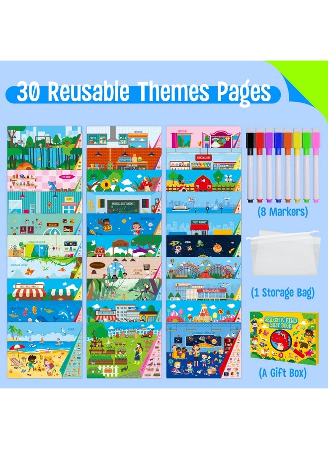 Search & Find Book, 30 Different Themes 32 Pages Activities Book, Montessori Learning Toy Educational Game Autism Sensory Toys For Preschool Girls And Boys Ages 3, 4, 5, 6