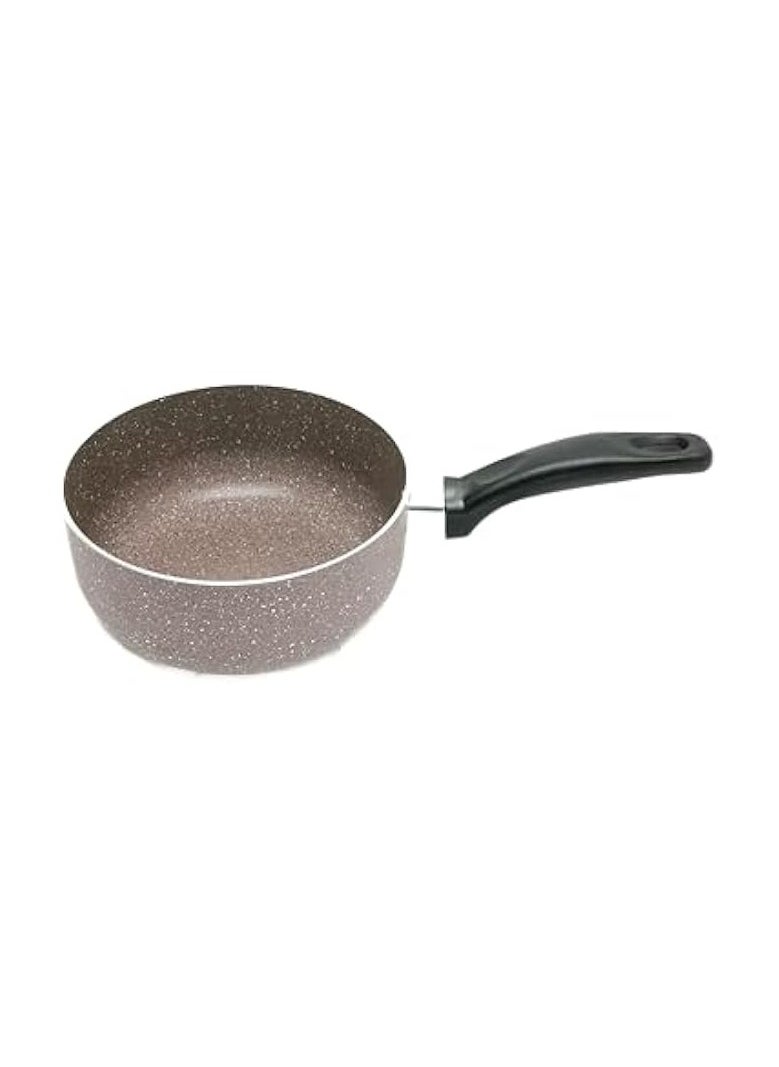 Marble Coated Sauce Pan | Non-Stick Cooking Pot | Scratch Resistant | Marble FInish (18cm)