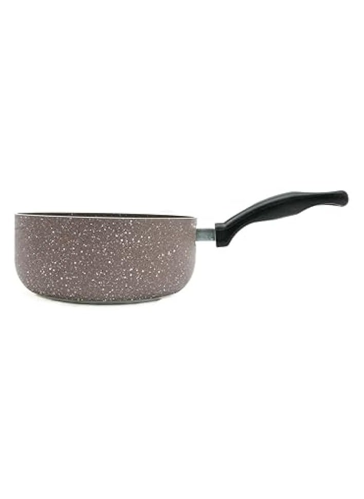 Marble Coated Sauce Pan | Non-Stick Cooking Pot | Scratch Resistant | Marble FInish (18cm)