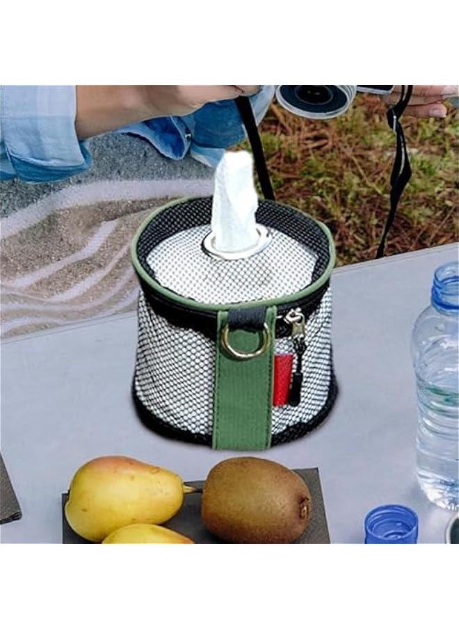 Portable Toilet Paper Holder for Camping and Travel | Compact Paper Roll Dispenser with Hanging Hook | Versatile Tissue Storage Bag for Wall and Car, Ideal for Outdoor Adventures