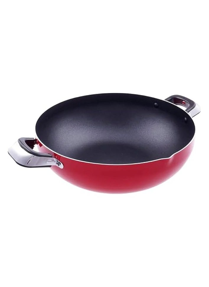 Aluminium Wok Pan, 30 CM – Induction Safe Frying Pan with Durable Non-Stick Granite Coating – Frypan & Heat-Resistant Handles - Cookware Casserole Pan