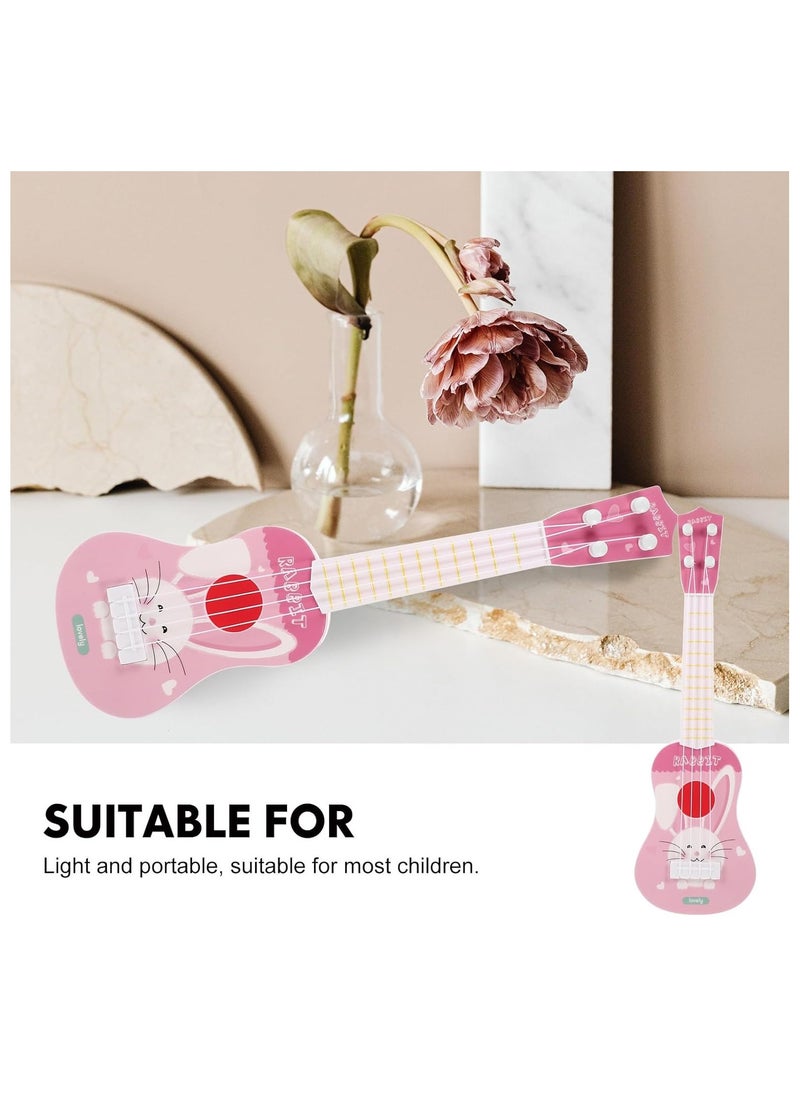 Musical Toys Early Education Ukulele Toys, Mini Ukulele Instruments, Children'S Guitar Ukulele Suitable For Toddler Boys And Girls Beginners Children'S Musical Toys (Rabbit Pink)