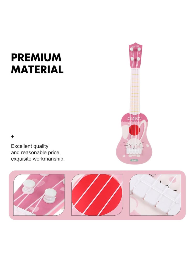 Musical Toys Early Education Ukulele Toys, Mini Ukulele Instruments, Children'S Guitar Ukulele Suitable For Toddler Boys And Girls Beginners Children'S Musical Toys (Rabbit Pink)