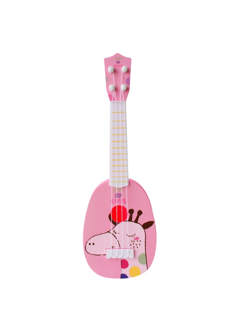 Musical Toys Early Education Ukulele Toys, Mini Ukulele Instruments, Children'S Guitar Ukulele Suitable For Toddler Boys And Girls Beginners Children'S Musical Toys (Giraffe Pink)