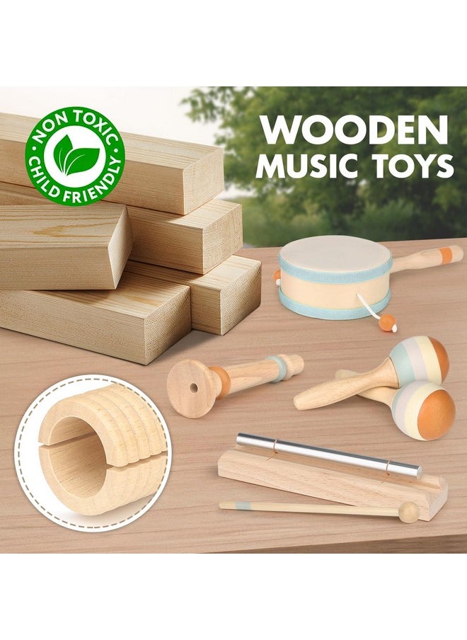 Musical Instruments - Montessori Music Toys For Toddlers 1-3 - Natural Wooden Instruments Toy For Babies 6-12-18 Months - Preschool Educational Toys For Boy Girls 1-3-2-4 Christmas Birthday Gifts