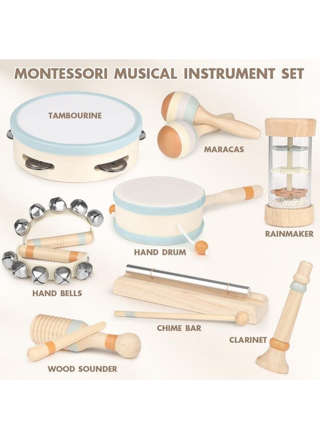 Musical Instruments - Montessori Music Toys For Toddlers 1-3 - Natural Wooden Instruments Toy For Babies 6-12-18 Months - Preschool Educational Toys For Boy Girls 1-3-2-4 Christmas Birthday Gifts